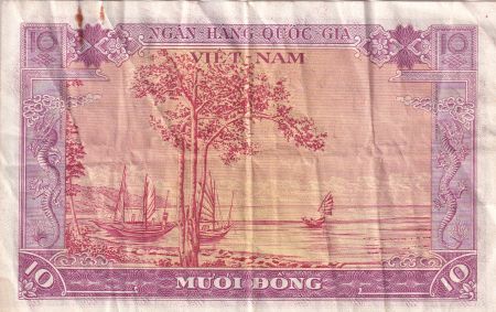 Vietnam du Sud 10 Dong - Poisson - Bateau, baie - ND (1955) - Série E1 - P.3