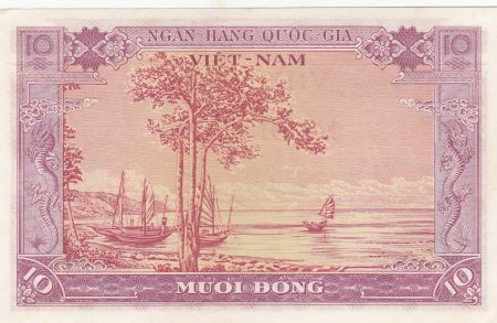 Vietnam du Sud 10 Dong 1955 - Poisson - Bateaux, mer