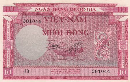 Vietnam du Sud 10 Dong Poisson - Bateaux - 1955
