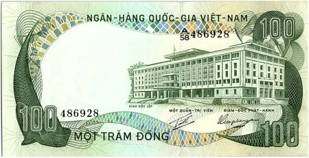 Vietnam du Sud 100 Dong, Palais de l\'indépendance - Buffles d\'eau - 1972 - P.31