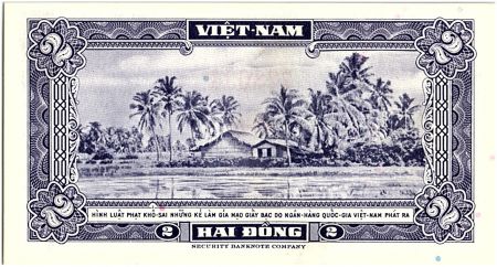 Vietnam du Sud 2 Dong, Bateau -Rivière -1955 - P.12 a - Alp 53 A