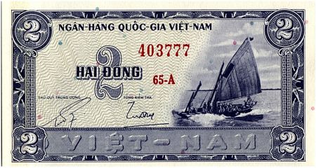 Vietnam du Sud 2 Dong, Bateau -Rivière -1955 - P.12 a - Alp 65 A