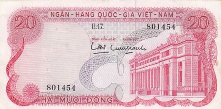 Vietnam du Sud 20 Dong - Banque centrale - 1969 - Série B.47 - P.24