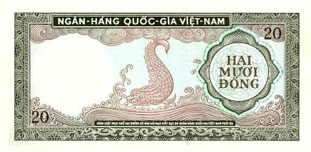 Vietnam du Sud 20 Dong, Vert - Poisson Stylisé - 1964 - P.16