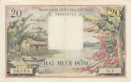 Vietnam du Sud 20 Dong Huttes - Paysans - 1956 Série G.1 - SUP - P.4a