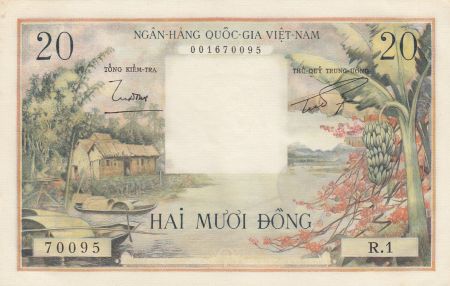 Vietnam du Sud 20 Dong Huttes - Paysans - 1956 Série R.1
