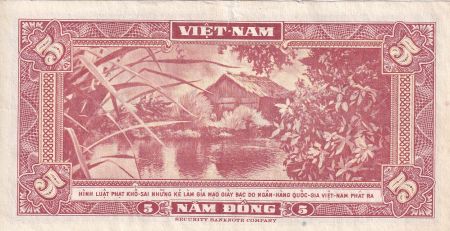 Vietnam du Sud 5 Dong - Buffle - Maison - ND (1955) -  Série 85-A - P.13a