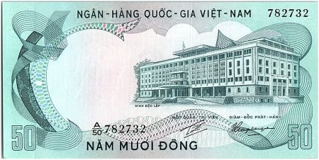 Vietnam du Sud 50 Dong, Palais de l\'indépendance - Chevaux - 1972 - P.30