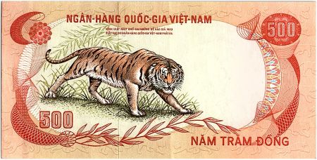 Vietnam du Sud 500 Dong, Palais de l\'indépendance - Tigre - 1972 - P.33