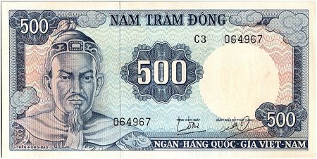 Vietnam du Sud 500 Dong, Tran Hung Dao - Jonque -  1966 - P.23