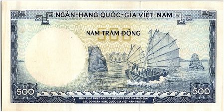Vietnam du Sud 500 Dong, Tran Hung Dao - Jonque -  1966 - P.23