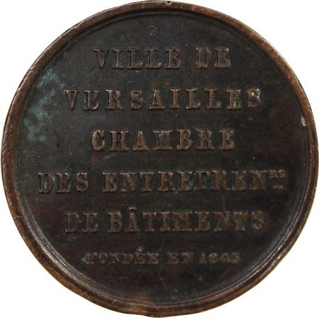 VILLE DE VERSAILLES  ENTREPRENEURS DU BÂTIMENT - JETON CUIVRE poinçon Abeille (1860 /1879)