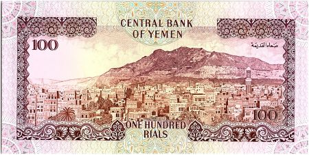 Yémen (République Arabe) 100 Rials, Ponceau - Ville de Sanaa - 1993 - P.28