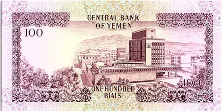Yémen (République Arabe) 100 Rials, Sculture Chérubin et griffon - Banque centrale - 1984 - P.21 A