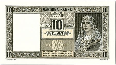 Yougoslavie 10 Dinara - Roi Peter II - 1939