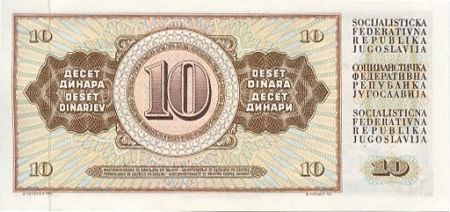 Yougoslavie 10 Dinara Ouvrier