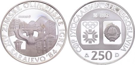 Yougoslavie 250 dinara - Jeux Olympiques de Saravejo de 1984 - Argent - 1982 - Frappe BE