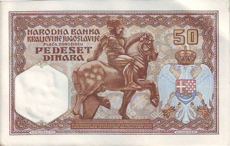 Yougoslavie 50 Dinara Alexandre I - 01-12-1931