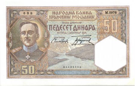Yougoslavie 50 Dinara Alexandre I - 01-12-1931 Série M.0978