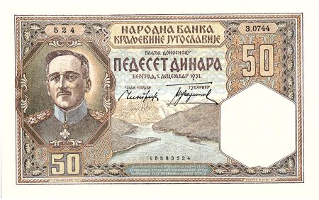 Yougoslavie 50 Dinara Alexandre I - 1931