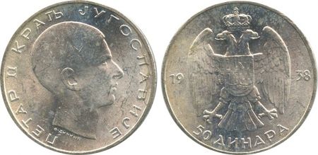 Yougoslavie 50 Dinara Pierre II de Yougoslavie - 1938