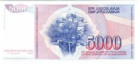 Yougoslavie 5000 Dinara J. B. Tito - Jajce en Bosnie 1985