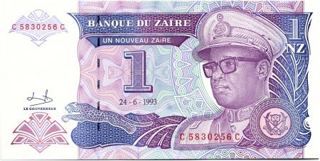 Zaïre 1 Nv Zaire Zaire, Pdt Mobutu - Banque du Zaïre - 1993