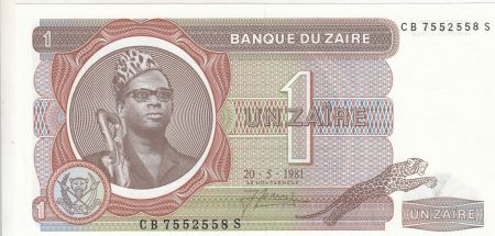 Zaïre 1 Zaire 1981 - Pdt Mobutu, Usine, défenses d\'éléphant
