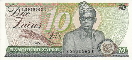 Zaïre 10 Zaires - Président Mobutu - Torche - 1985
