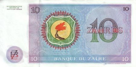 Zaïre 10 Zaires Pdt Mobutu - Torche - 1974