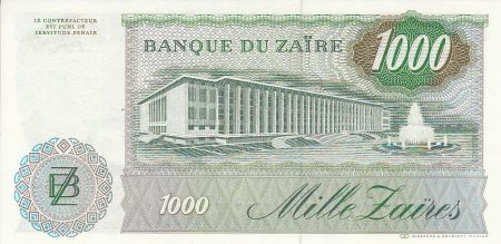 Zaïre 1000 Zaires - Président Sese Seko Mobutu - Immeuble - 1985