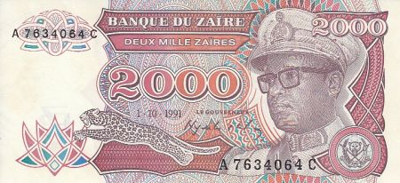 Zaïre 2000 Zaires - Président Sese Seko Mobutu - Pêche traditionnelle  - 1991