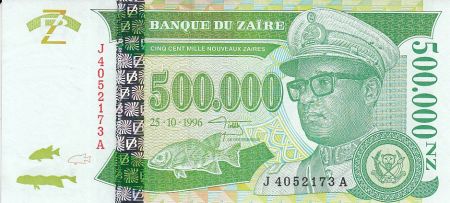 Zaïre 500000 Nvx Zaires -  Président Sese Seko Mobutu - Famille dans une canot - 1996
