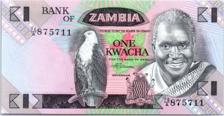 Zambie 1 Kwacha Prés K. Kaunda - Récolte du coton - 1986