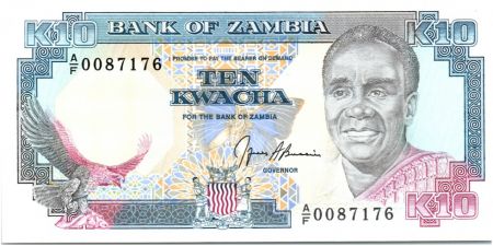 Zambie 10 Kwacha Prés. K. Kaunda - Batiment ND (1989-1991)