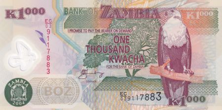 Zambie 1000 Kwacha Aigle - Polymer  - 2004