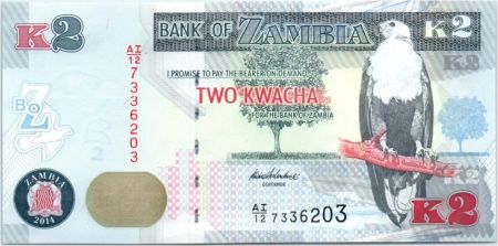 Zambie 2 Kwacha Aigle - Antilope - 2014