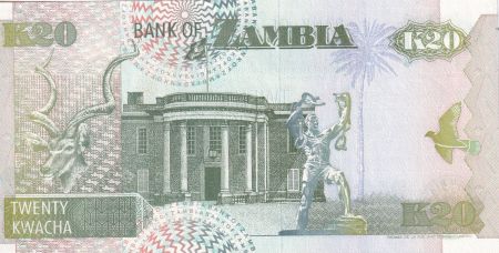 Zambie 20 Kwacha - Aigle - Batiment gouvernemental - 1992 - P.36a