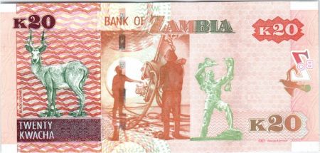 Zambie 20 Kwacha Aigle - Gazelle - 201