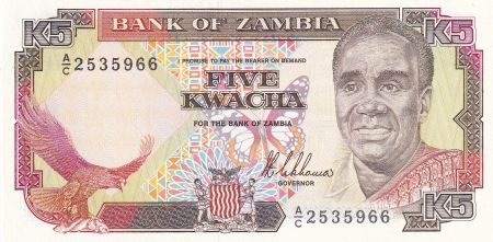 Zambie 5 Kwacha - Pdt Kaunda - ND (1989) - P.30