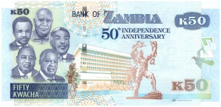Zambie 50 Kwacha Aigle - 50 ans Independance - 2014