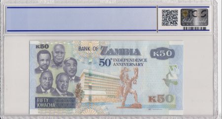 Zambie 50 Kwacha Aigle - 50 ans Independance -2014 - PCGS 68 OPQ