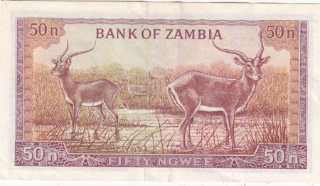Zambie 50 Ngwee Pdt Kaunda - Antilopes  - 1969 - P.9b - SPL