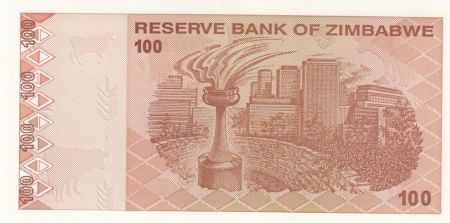 Zimbabwe 100 Dollars Chiremba - Monument - 2009