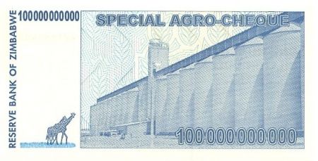 Zimbabwe 100 Millard de $, Girafes, Silo - 2008