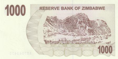 Zimbabwe 1000 Dollar Montagnes - 2006