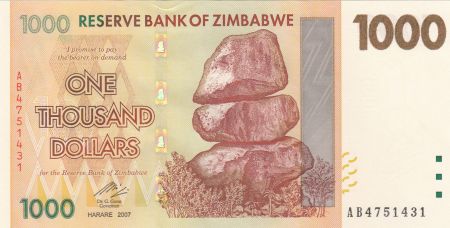 Zimbabwe 1000 Dollars  2007 - Chiremba
