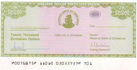 Zimbabwe 20000 Dollars Chiremba - Fleur