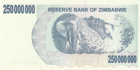 Zimbabwe 250 Million de $, Eléphants, chutes - 2008
