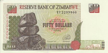 Zimbabwe 50 Dollars - Chiremba - Ruines - 1994